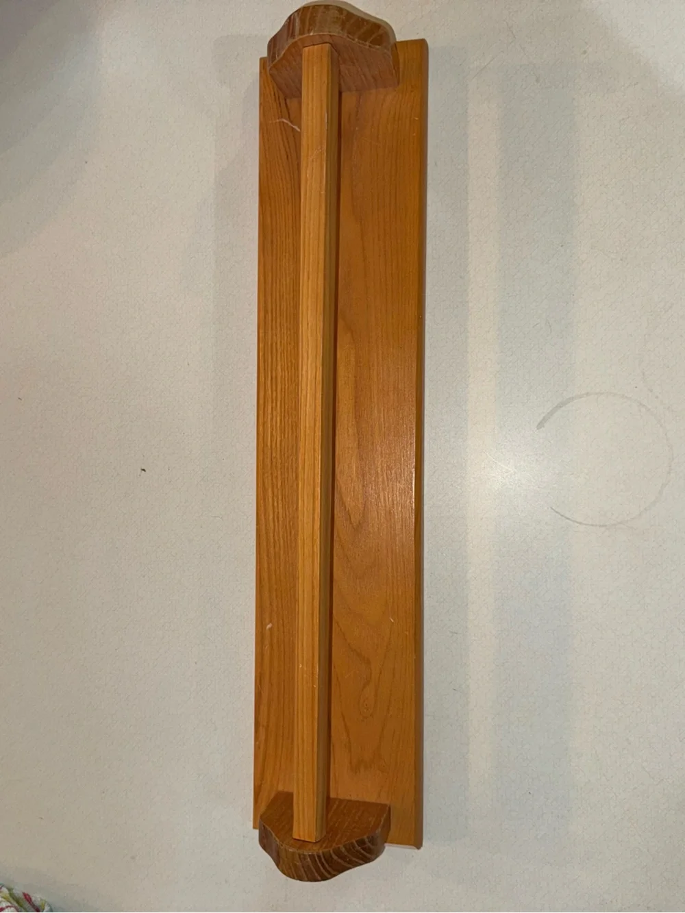 Cottagecore Vintage Wooden Kitchen Towel Rack - Honey Wood Finish